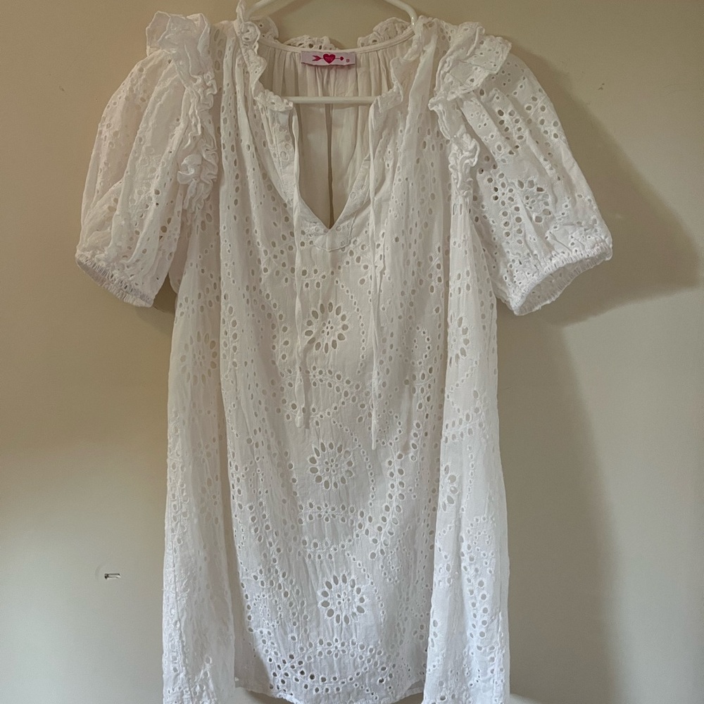 Eyelet mini dress